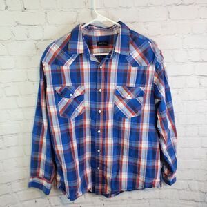Men's Double Pump longsleeve button-up shirt, size Large